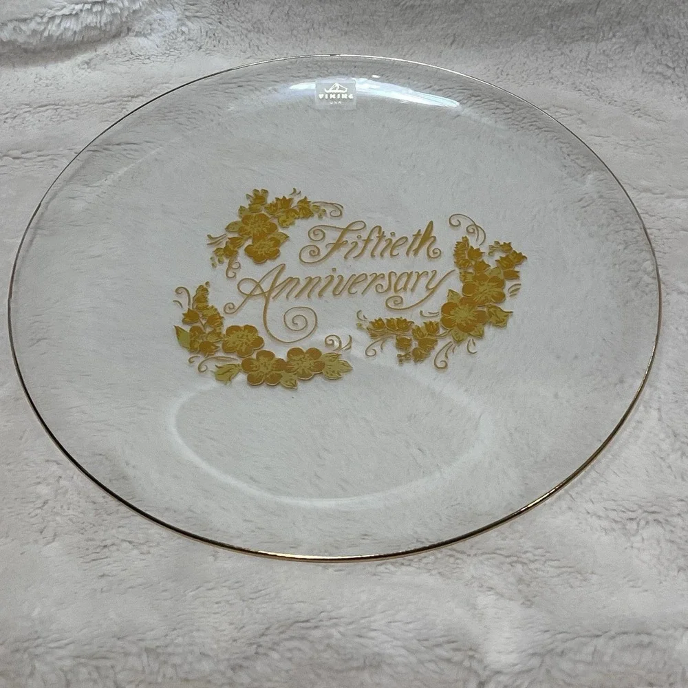 Vtg Viking Brand 50th‎ Anniversary Gold Trimmed Collectors Plate Art Deco 12